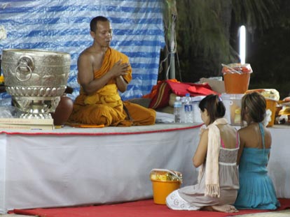 Traditional Buddhist offering to make merit